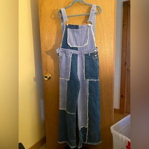 Patchwork overalls